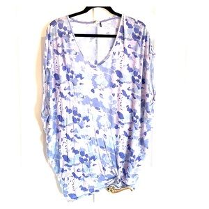 Anthropologie tunic T-shirt camouflage blue
